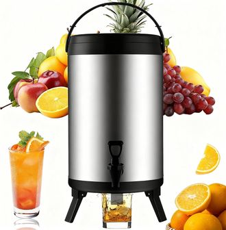 OEM Dispensador De Bebidas Fr&iacute;as Y Calientes Termo, Dispensador De Bebidas Aislado De Acero Inoxidable, Contenedor T&eacute;rmico Con Grifo Port&aacute;til Para Camping