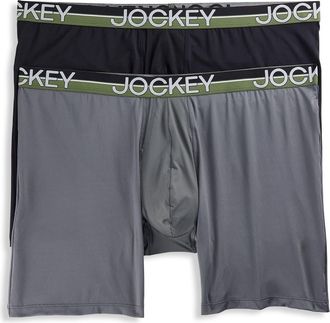 Jockey Big & Tall 2-pk Infinite Cool Performance Microfiber Boxer Briefs in Grey Multi at Nordstrom, Size 2X Big