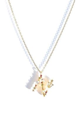Girls Crew Flutterfly Initial Necklace in Gold at Nordstrom