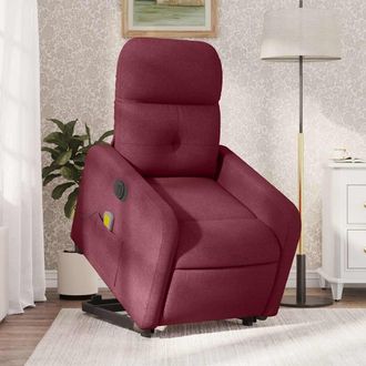 vidaXL Vidaxl - Sill&oacute;n De Masaje Elevable El&eacute;ctrico Tela Rojo Tinto
