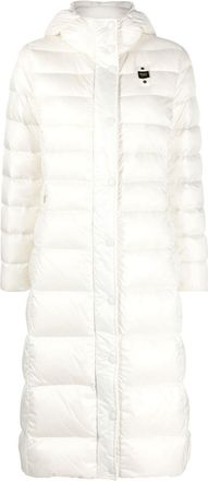 Blauer padded-design hooded coat - women - Feather Down/Polyamide/Polyamide - L - Neutrals