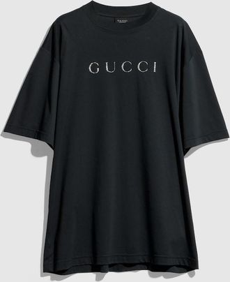 Gucci Cotton Jersey T-shirt With Print, Black