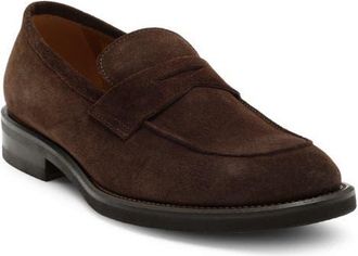 Nordstrom Italian Collection Pienza Casual Penny Loafer in Brown Torte Suede at Nordstrom, Size 10.5