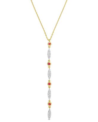 Rina Limor 10K 0.36 Ct. Tw. Diamond & Ruby Necklace