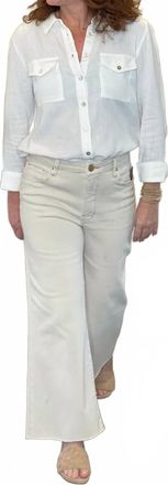 Kut from the Kloth Meg High Rise Wide Leg Jeans In Ecru