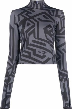 Alexander McQueen LS Roll Neck Top - Dames - Longsleeves - Veelkleurig - S - Wol - Tops
