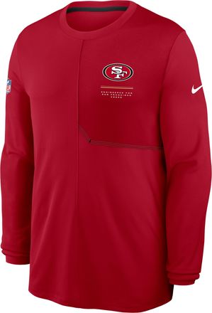 Nike San Francisco 49ers Sideline Coach Nike Mens Dri-FIT NFL Long-Sleeve Top in Red | 03B1058Y9B-B8B