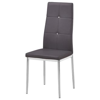 Best Master Furniture Best Master Trina Bi Cast Leather Dining Side Chair in Gray (Set of 2)