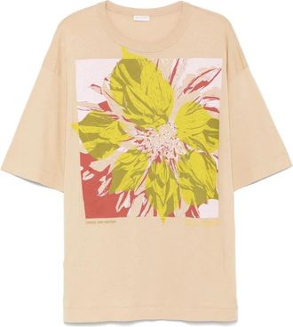 Dries Van Noten Huin T-shirt - Heren - T-shirts - Beige - L - Katoen - Tops