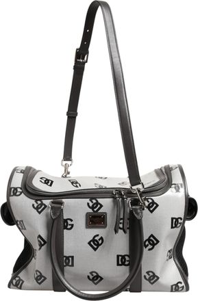 Dolce & Gabbana White DG Logo Pet Carrier Logo Plaque Top Handle Womens Bag (Pre-Owned)