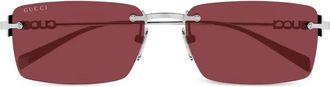 Gucci Occhiali da sole rettangolari - Argento