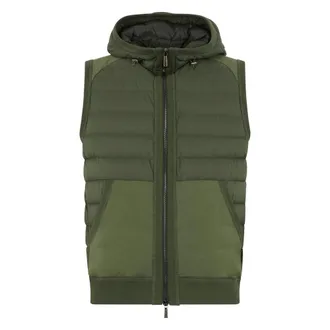Moorer Vests, male, Green, Size: M Sleeveless Hoodie