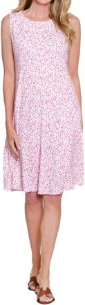 Multiples Panel Scoop Neck Tank Dress In Dot Multi
