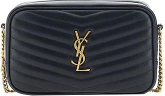 Saint Laurent Gewatteerde Lou Leren Schoudertas - Dames - Schoudertassen - Zwart - ONE Size - Leer - Tassen