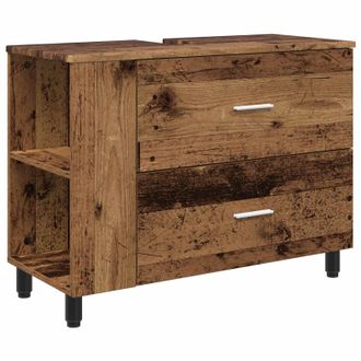 vidaXL Unidad De Tocador De Ba&ntilde;o Madera Envejecida 80 X 35 X 60 Cm Vidaxl