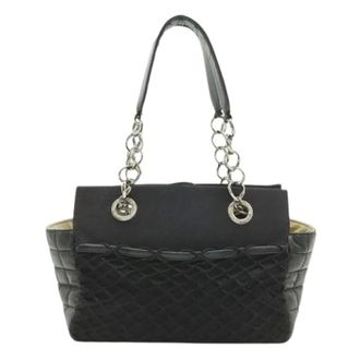 Chanel Pre-owned Tote Bags, female, Black, Size: ONE SIZE Pre-owned Canvas Tote Bag