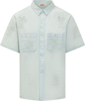 Kenzo Light Blue Embroidered Shirt