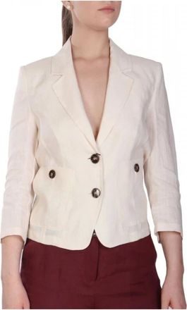Marella Jassen, Dames, Beige, M, Leer, Blazer
