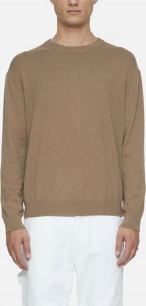 Closed Crew Neck Long Sleeve Knit Sweater In Brown Sugar