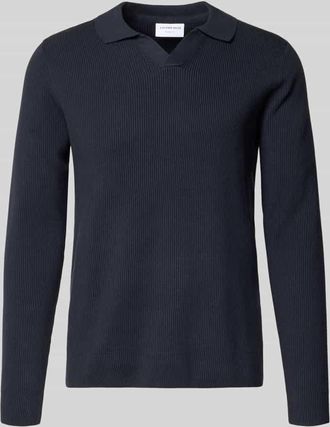 Lindbergh Lindbergh Relaxed Fit Strickpullover in Ripp-Optik in Dunkelblau, Gr&ouml;&szlig;e XXXL