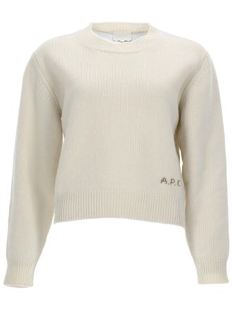A.P.C. Knitted Wool Sweater With Classic Crew Neckline