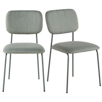 Maisons du monde Set de 2 sillas de poli&eacute;ster reciclado y acero verde celad&oacute;n