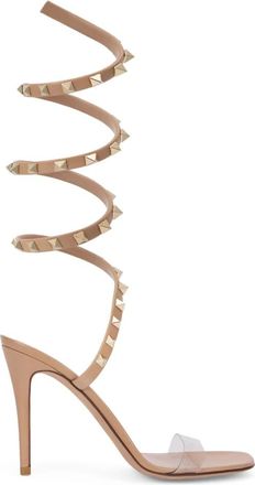 Valentino Garavani Schoenen, Dames, Beige, 39 1/2 EU, Spiral Strap High-Heeled Sandal