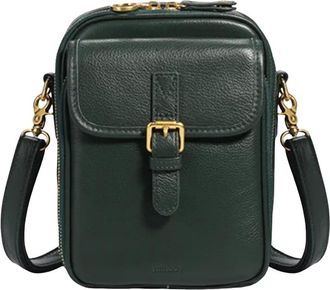 Generic Leather Small Crossbody Cell Phone Bag Women Men Versatile Shoulder Purse(Green) (E)