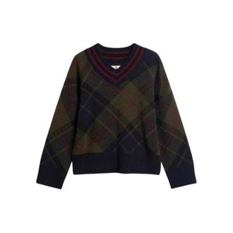 Barbour Shae V-neck Jumper - Dames - V-hals truien - Blauw - S - Wol - Truien & Vesten