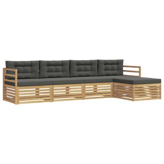 vidaXL Conjunto De Sof&aacute;s De Exterior 5 Pcs Blanco Y Antracita Vidaxl