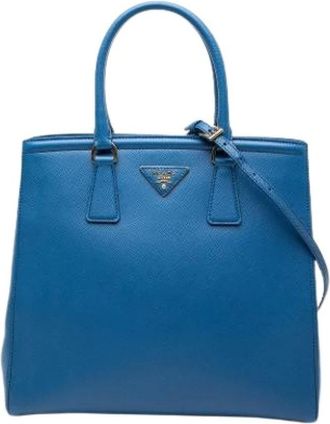 Prada Pre-owned Tote Bags, female, Blue, Size: ONE SIZE Pre-owned Parabole Satchel