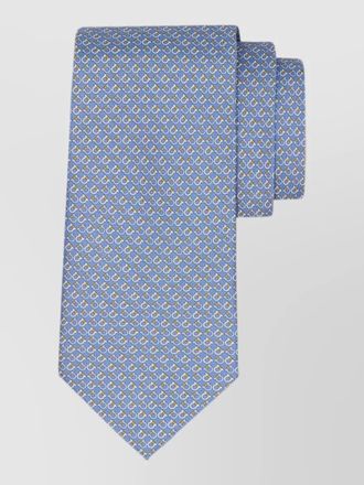 Ferragamo silk tie graphic gancini motif pattern