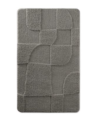 Wecon Home Alfombra de ba&ntilde;o en relieve gris basalto 70x120