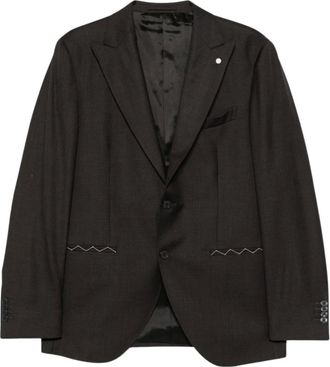 Luigi Bianchi Mantova Traje de un solo pecho - Jackets - Hombre - Marr&oacute;n - 2XL