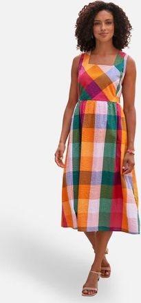 Yumi Seersucker Cotton Midi Sun Dress in Multi at Nordstrom, Size 10