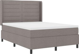 vidaXL Box Spring Bed with Mattress Taupe 200 x 140 cm Fabric vidaXL