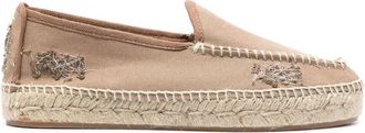 Maison Margiela embroidered canvas espadrilles - women - Cotton - 35 - Neutrals