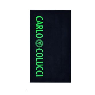 Carlo Colucci Strandlaken met opdruk - unisex - Handdoeken - Zwart - ONE Size - Katoen - Home