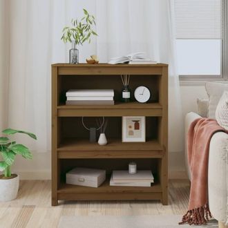 Berkfield Home Beautiful Book Cabinet Honey Brown 80x35x97 cm Solid Wood Pine | Size: 80 x 35 x 97 cm
