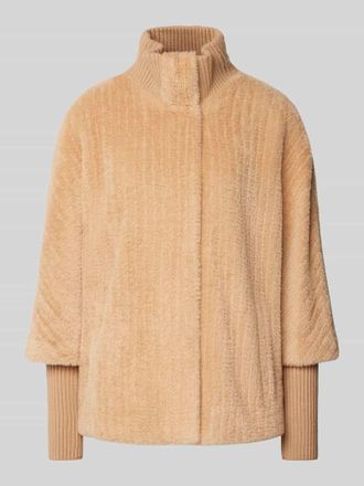 Comma Jacke mit Kunstfellbesatz in Cognac, Gr&ouml;&szlig;e 46