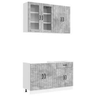 vidaXL Unidad De Cocina Lucca 4 Uds. Gris Hormig&oacute;n Vidaxl