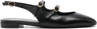 Stuart Weitzman Benni MJ ballerinas - women - Calf Leather/Calf Leather/Calf Leather - 36,5 - Black