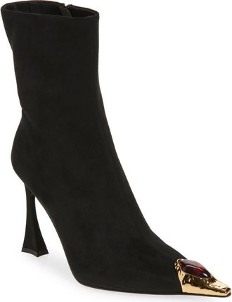 Jeffrey Campbell The Stone Boot in Black Suede Gold Tortoise at Nordstrom, Size 7.5