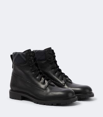 Burberry Botas con cordones Burberry Check de piel