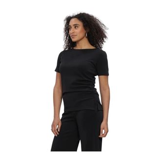 MY ESSENTIAL WARDROBE Tops, Dames, Zwart, S, Linnen, Mwhelle Assymetric TEE