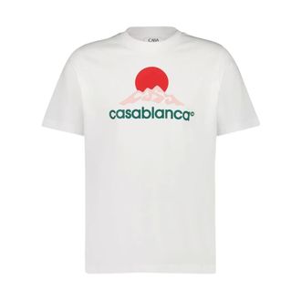Casablanca T-Shirts, male, White, XL, Montagne Printed T-Shirt