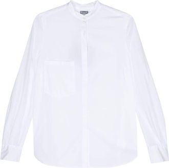 Kristensen Du Nord band-collar cotton shirt - women - Cotton/Cotton/Elastane - 2 - White