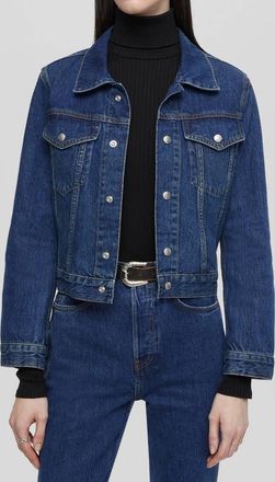 Re/Done Baby Trucker Denim Jacket In Faded Rider Wash