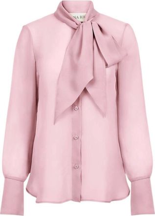 Nina Ricci Blusa con textura de seda y detalle de lazo - Blouses & Shirts - Mujer - Rosa - M