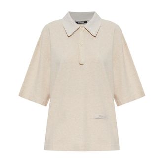 Jacquemus Tops, Dames, Beige, 2Xl, Katoen, Ruban Katoenen Polo